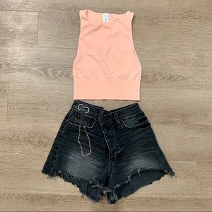 NWT Nikibiki High Neck Crop Top - pink sand